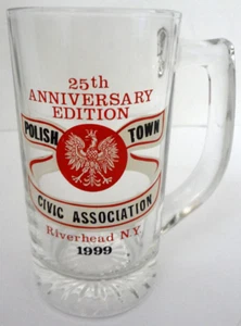 POLNISCHE STADT BÜRGERVERBAND GETRÄNKGLASBECHER 25. JAHRSTAG RIVERHEAD NY 1999 - Bild 1 von 5