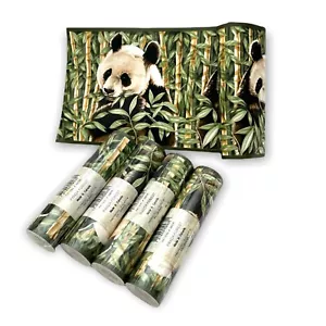 Tropical Rain Forest PANDA Jungle Bamboo Colorful Wallpaper Border 4 NOS ROLLS! - Picture 1 of 3