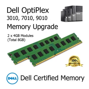 8GB Kit (2x4GB) DDR3 Memory Upgrade for Dell OptiPlex 3010 7010 9010 PC3-12800U - Picture 1 of 3