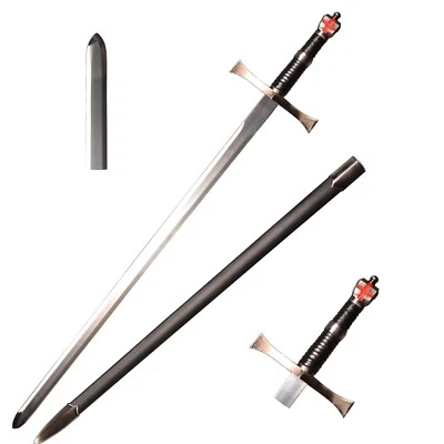 41" Medieval Knight England style Steel Red Cross Western Sword,not sharpened - Image 1 of 4