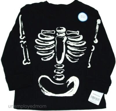 Halloween Tee Top Boys Dino Skeletons Pumpkins Shirt Children Kids 18M to 14/16 - Image 1 of 3