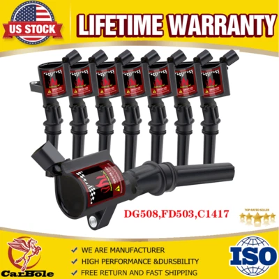 Paquete de 8 bobinas de encendido de alto rendimiento para Ford E-250 Super Duty 2004-2005 5,4 L V8 Foto 1 de 4