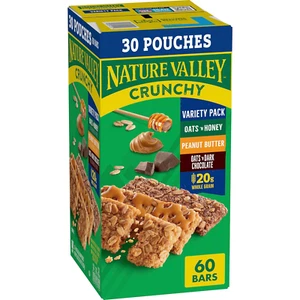 Crunchy Granola Bars, Value Pack, 60 Bars, 44.7 OZ Count (30 Pouches) - Picture 1 of 12