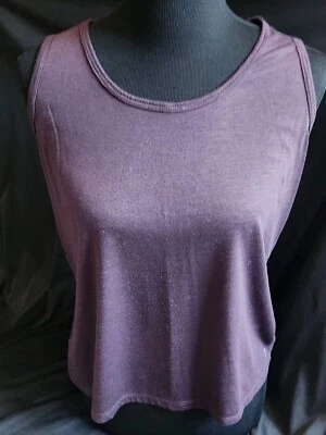 Camiseta sin mangas ciruela púrpura Balance Collection malla espalda gimnasio yoga mediana Foto 1 de 4
