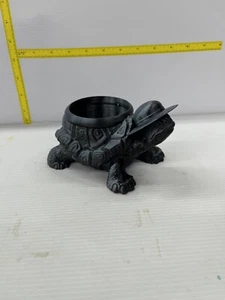 Turtle Planter 3D Printed - Succulent Planter Pot - Silver Black - Picture 1 of 4