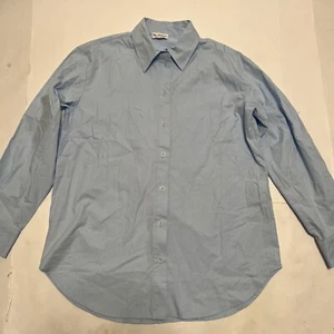 Miss Selfridge Poplin Oversized Button Up Collared Shirt Long Sleeve Oxford Blue - Picture 1 of 16