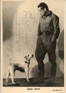 GIULIO STIVAL ATTORE CARTOLINA FOTO CON DEDICA AUTOGRAFATA PHOTO SIGNED - Foto 1 di 1