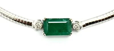 Collier Smaragd Brillant 585 Weißgold - Bild 1 von 4