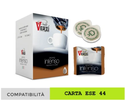 300 Cialde in Carta Verzì Miscela Aroma Intenso Filtro ESE 44 MM Originali Verzi