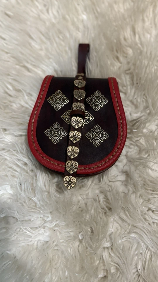 Handmade Viking Belt Bag Birka & Timerovo Kiev Rus Inspired Leather Bag - Image 1 of 4