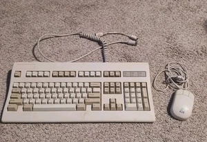 KeyTronic Rare keyboard 5 Pin Din With Serial Mouse And Ps/2 Adapter Works - Picture 1 of 10