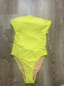 J Crew Badeanzug Damen 8 trägerlos gelb Crossback Ausschnitt Neon gebraucht, in einwandfreiem Zustand - Bild 1 von 8