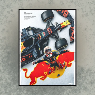 Póster artístico Max Verstappen F1 | Impresión Red Bull Champion | Decoración de pared Fórmula 1 Foto 1 de 4