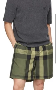 Burberry Mens Military Green Checks Cotton Shorts 50 US (32") 8042781 NWT $590 - Picture 1 of 8