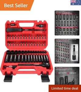 Professional 64-Piece Chrome Vanadium Impact Socket Set with Ratchet & Adapter - Picture 1 of 11