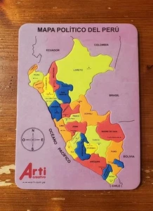 Rompecabezas de espuma colorido mapa político Perú por Arti Creativo - Imagen 1 de 5