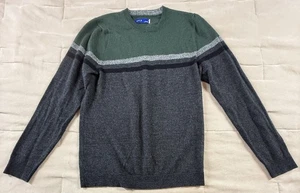 APT 9 Mens Long Sleeve Crew Neck Pullover Standard Fit Sweater Gray Stripe Sze S - Picture 1 of 9