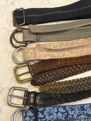 "Lote de 6 cinturones para hombre - cuero tejido - cinturón de tela - 56"" longitud total talla 40-42 XL" Foto 1 de 4