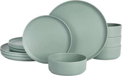 Gibson Home Canyon Crest Stackable Matte Melamine Set - Sage Green, Service for  - Image 1 of 4