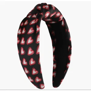 Kate Spade Valentinstag Herz Druck gedrehter Knoten Seide Stirnband - Bild 1 von 9