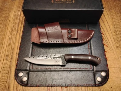Cuchillo de hoja fija GCS 4,375" hoja D2 mango Micarta funda de cuero hecho en EE. UU. Foto 1 de 2