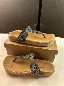 Lucky Brand Libba Platform Blue Sandal Size 12 M Summer Coastal - Picture 1 of 8