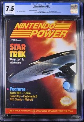 RARE Nintendo Power October 1991 Vol 29 Star Trek w/ Flintstones Poster CGC 7.5 - Image 1 of 2