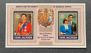 1981 COOK ISLANDS SURTAX FOR HANDICAPPED ROYAL WEDDING CHARLES-DIANA MNH/OG - Picture 1 of 2