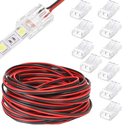 3528 2835 2 Pin 10mm RGB LED Light Connector Kit, 20 M led Extension Cable,2 Pin - Image 1 of 4