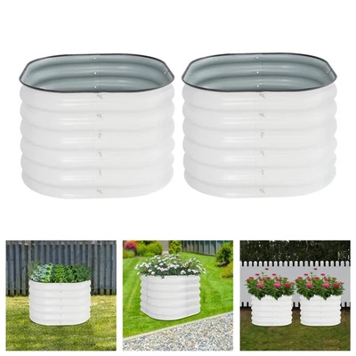 2PCS Round Raised Garden Bed, Outdoor Garden Raised Planter Box - Image 1 of 4