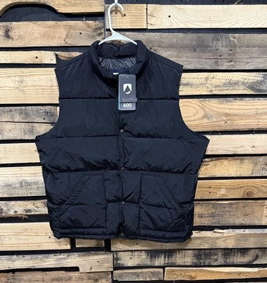 Lands’ End XXL Black Down Vest Silver Premium Down 600 Fill Hyper Dry New - Image 1 of 4