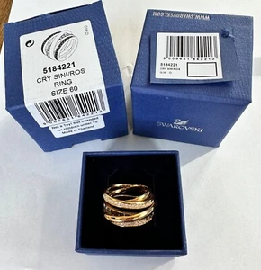 SWAROVSKI DYNAMIC DARK CRYSTAL ROSE GOLD RING (5184221) - Picture 1 of 4