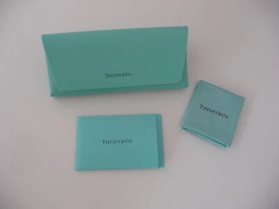 TIFFANY & CO. ! NEU ! türkis Tiffany & Co Semi Hartschalen vegan Leder Brillen Etui/Tuch