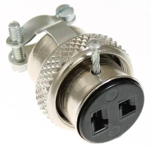 Cinch S-202-CCT Collared Barrel 2-Pin Socket Cinch Jones Connector Cable - Picture 1 of 4