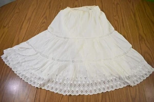 Vintage Superior Halbslip Mädchen Gr. L Blumenbesatz weiß MCM - Bild 1 von 9