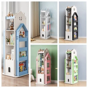 5 Tiers 360° Rotating Bookshelf Display Stand Bookcase Floor Stand Storage Rack - Picture 1 of 22