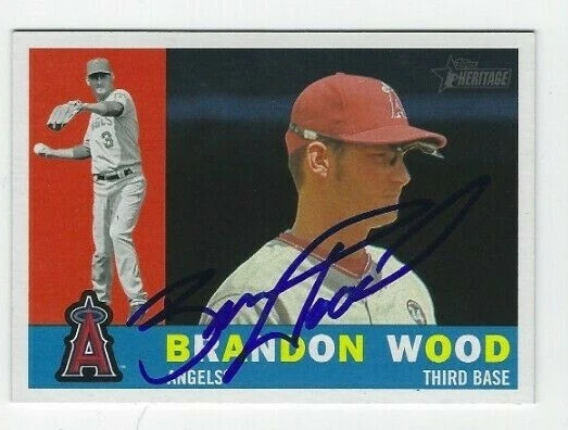 Brandon Wood Autographed 2009 Topps Heritage Signed Card #527 Angels - Image 1 of 1