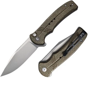 Civivi Cogent Folding Knife 3.5" 14C28N Sandvik Steel Blade Green Micarta Handle - Image 1 of 4