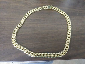 14MM Gold filled Chain 24K Miami Cuban link Curb Necklace - Picture 1 of 3