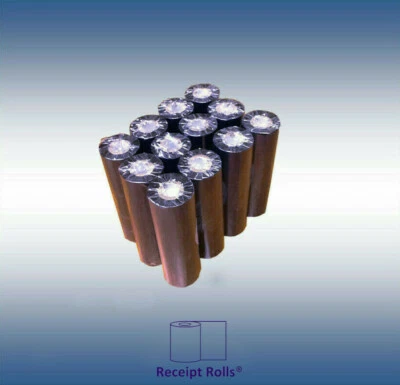 12 cintas de transferencia térmica mejoradas de resina de 4,33" x 243' para Zebra y Eltron Ptrs Foto 1 de 3