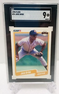 JOSE URIBE 1990 FLEER ERROR CARD GRADED 9 BASEBALL - Picture 1 of 2