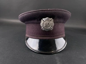 Vintage Hamilton Fire Department Uniform Service Officer Hat Cap Badge #10 - Picture 1 of 12