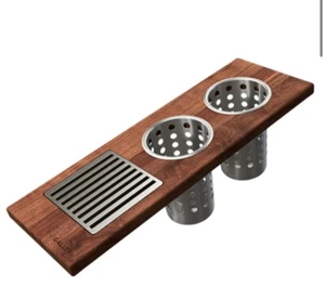 The Galley Upper Tier Utensil Caddy Graphite Wood Composite UC-06-U-WA - Picture 1 of 2