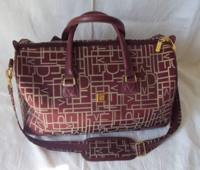 DIANE VON FURSTENBERG TRAVEL MAROON/BURGUNDY BAG SUITCASE LUGGAGE WEEKENDER - Image 1 of 4