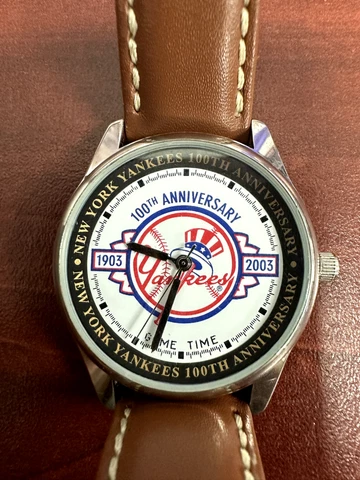 Game Time New York Yankees 100Th Anniversary 1903-2003 Quartz Analog New Battery Cover