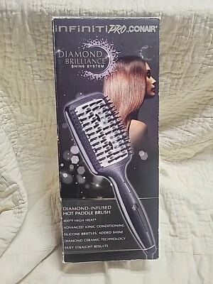 Conair BC7N Infiniti PRO Diamond Brilliance Hot Paddle Brush - Black - Image 1 of 4