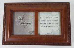 Cottage Garden Musical Box Woodgrain with Glass Front Plays Amazing Grace - Picture 1 of 9