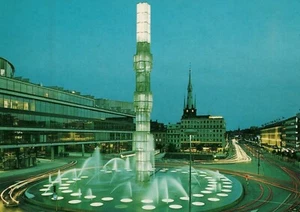 Vintage Stockholm Sergelstorg By Night Postcard P445 - Picture 1 of 3