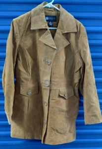 Relativity Women's Leather Jacket Light Brown 4 Button Up Size xl 3 Pockets - Picture 1 of 8