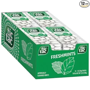 Tic Tac Freshmint Breath Mints, Bulk 12 Pack, On-The-Go Refreshment, 1 Oz Each - Picture 1 of 4